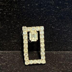 Sparkling Silver Crystal Brooch